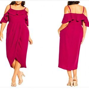 City Chic Flirtation Dress- Rose Bud